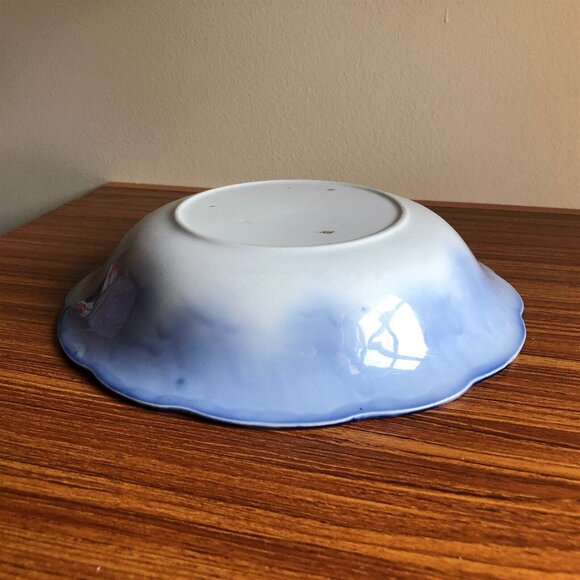 ANTIQUE BOWL GLADYS PATTERN NWP ENGLAND FLOW BLUE BOWL - Picture 6 of 9